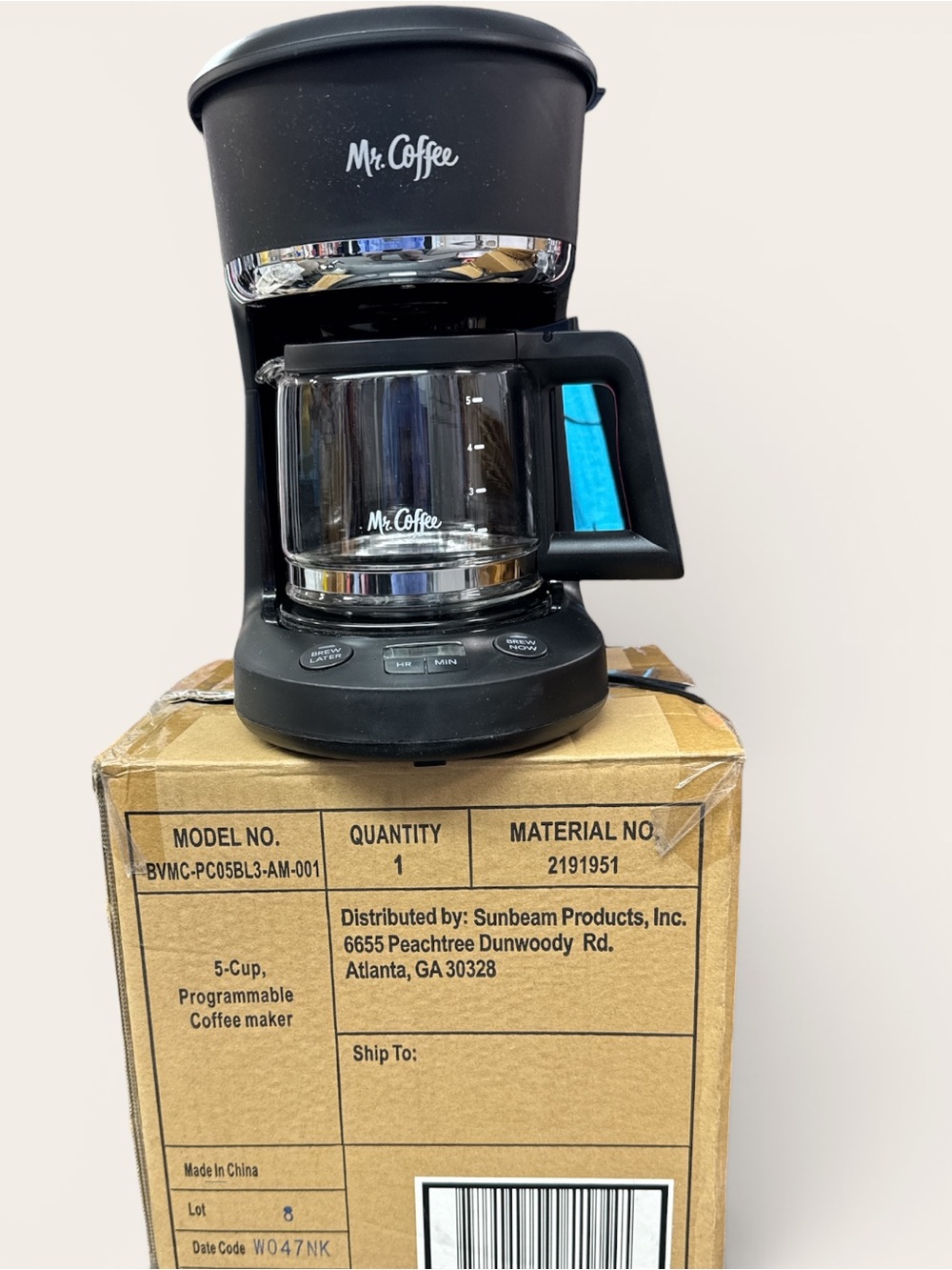 Mr. Coffee 5-Cup Programmable Coffee Maker - Black- New in box!